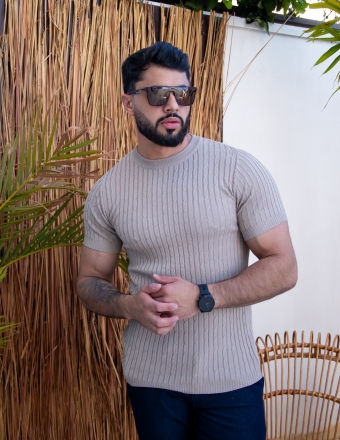 CAMISA TRICOT GOLA CARECA TRANÇA REF 3017